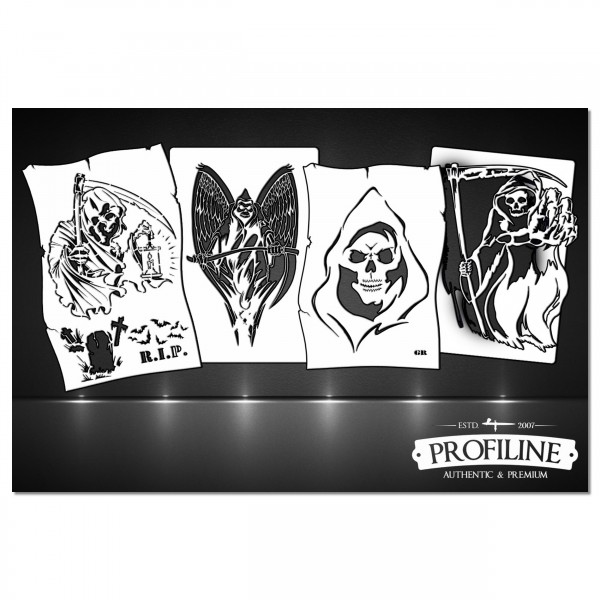 Sensenmann Set #309 | Airbrush Schablonen - Grim Reaper 4tlg.