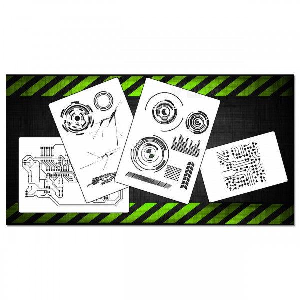 Elecktronik Tech #202 | Airbrush Schablonen Set | 4tlg.
