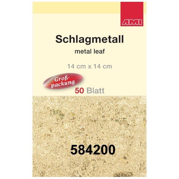 Gold 2,5 Schlagmetall | 50 Blatt | 14 x14 cm-Image